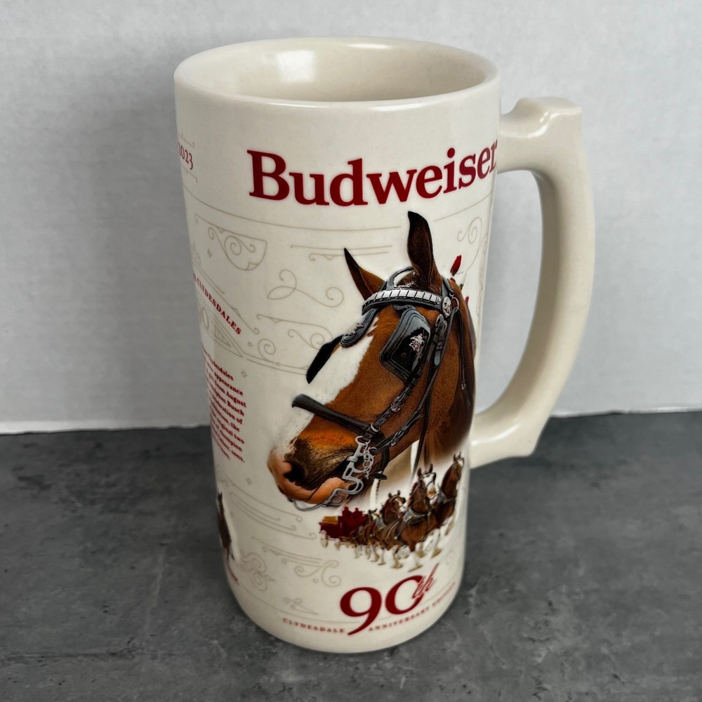 2023‎ Budweiser Clydesdales 90th Anniversary Edition Beer Stein Mug Ceramic